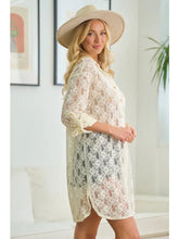 Load image into Gallery viewer, CREAM LACE SHIRT DRESS