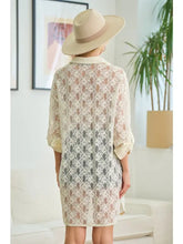 Load image into Gallery viewer, CREAM LACE SHIRT DRESS