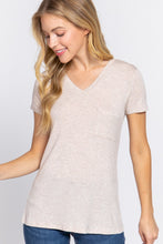 Load image into Gallery viewer, BASIC V-NECK TEE WITH POCKET