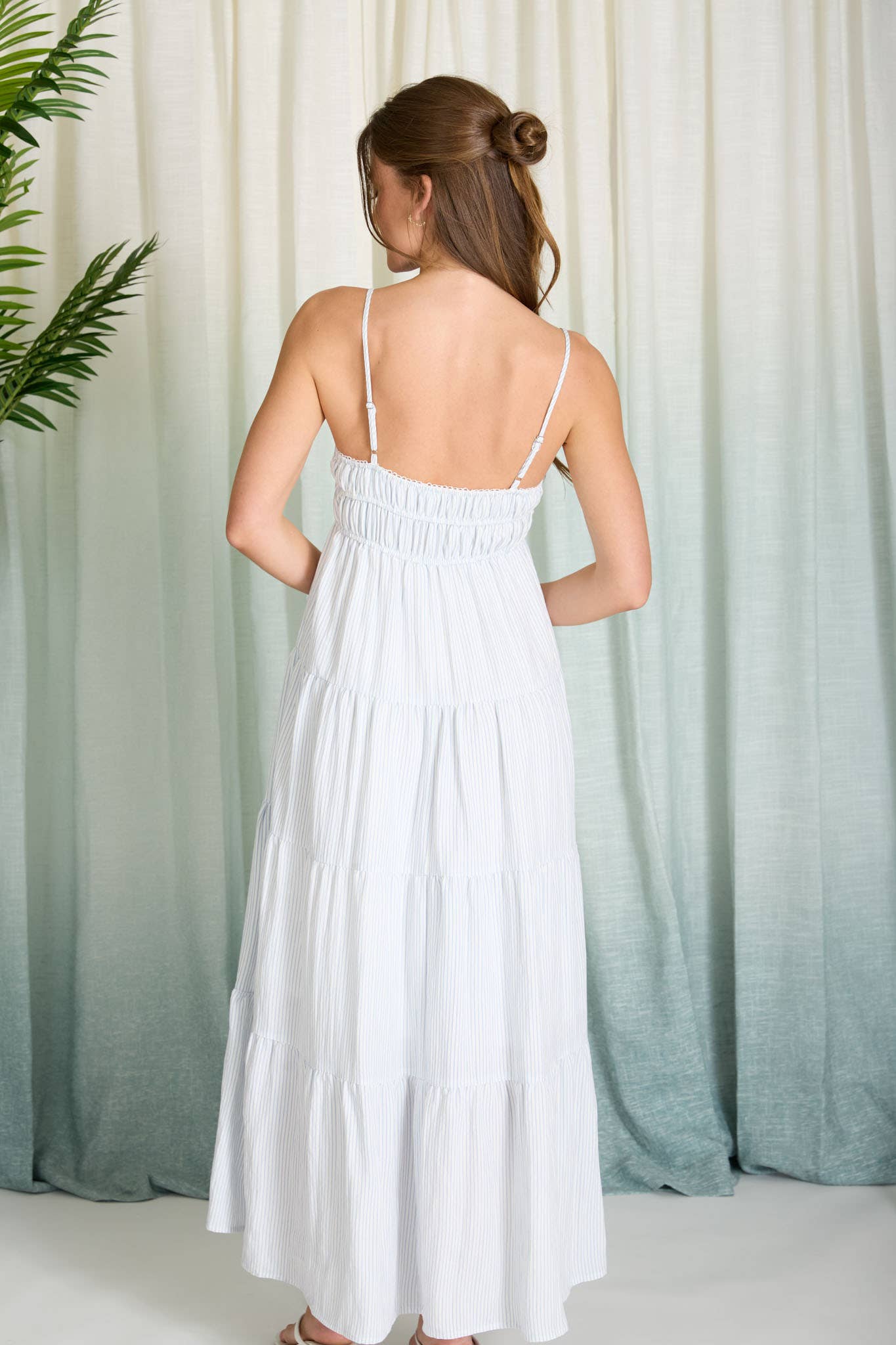 empire waist spaghetti strap dress Empire Waist Spaghetti Straps Brush Train Chiffon Beach Wedding Dress-708722