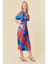 Load image into Gallery viewer, BLUE + RED PRINT DRESS
