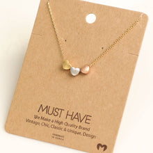 Load image into Gallery viewer, Dainty Three Heart Pendant Necklace