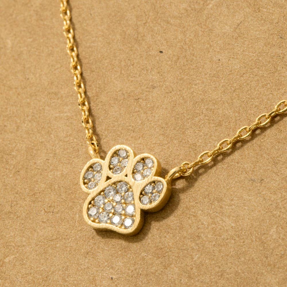 Dog Paw Print Charm Necklace