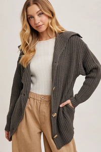 RIBBED KNIT CARDIGAN