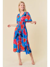 Load image into Gallery viewer, BLUE + RED PRINT DRESS