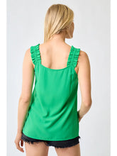 Load image into Gallery viewer, GREEN RUFFLE STRAP TOP
