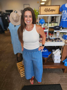 DENIM WIDE LEG PANT