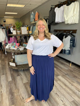 Load image into Gallery viewer, CURVY MAXI SKIRT (LIGHT NAVY)