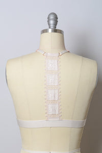 Crochet Lace T-Back Bralette (NATURAL)