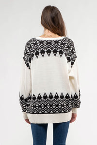 GEOMETRIC OPEN FRONT CARDIGAN (all sales final)