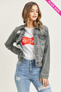 RISEN CURVY: VINTAGE WASHED JACKET