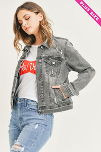 RISEN CURVY: VINTAGE WASHED JACKET