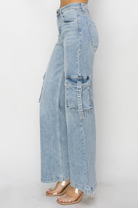 RISEN: HIGH RISE CARGO POCKET WIDE LEG