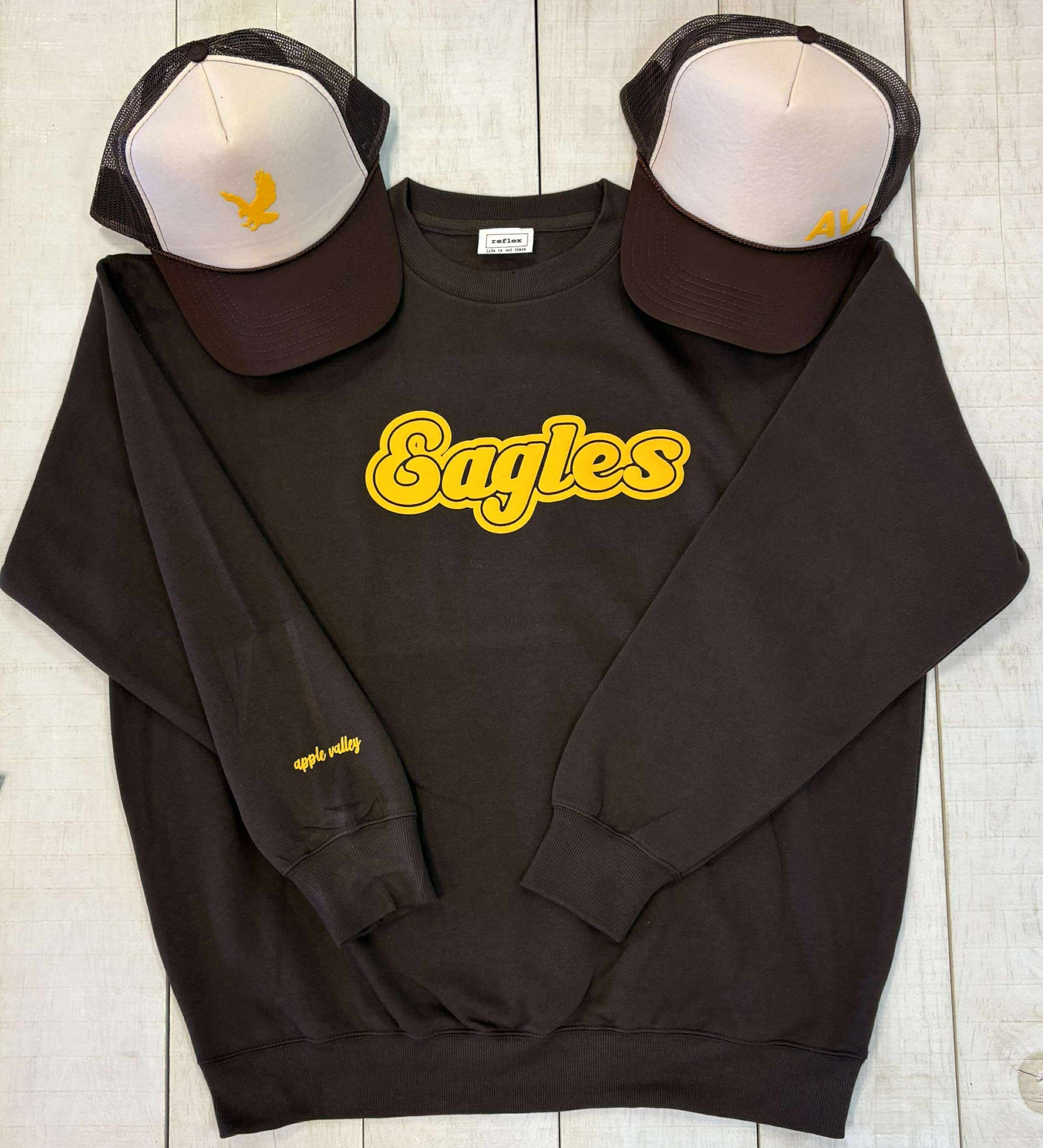 Retro Eagles Puff Crew Sweatshirt