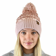 Load image into Gallery viewer, METALLIC BEANIE WITH POM