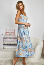 Load image into Gallery viewer, BLUE TROPICAL PRINT DRESS