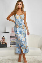 Load image into Gallery viewer, BLUE TROPICAL PRINT DRESS