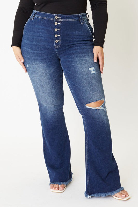 KanCan: CURVY  HIGHRISE BUTTON FLARE