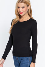 Load image into Gallery viewer, BLACK LONG SLEEVE RIBBED TOP