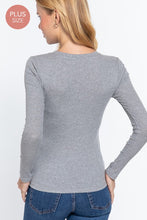 Load image into Gallery viewer, CURVY LONG SLEEVE TOP (GREY)