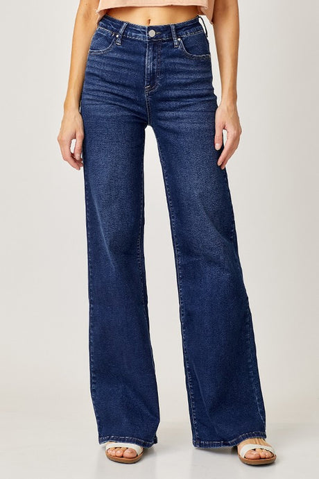 RISEN: MID RISE WIDE LEG JEANS