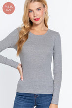 Load image into Gallery viewer, CURVY LONG SLEEVE TOP (GREY)