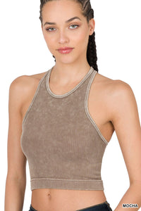 RIBBED SEAMLESS CROPPED TANK TOP
