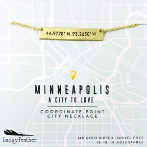 Coordinate City Necklace - Minneapolis