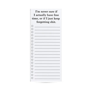 Free Time snarky printed note pad 50 sheets