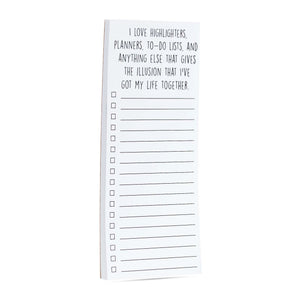 I Love Highlighters ..snarky printed note pad 50 sheets