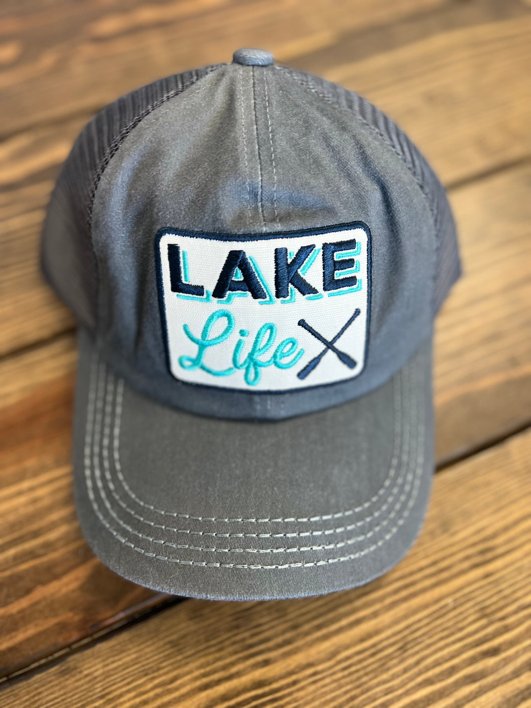 TRUCKER HAT: CHARCOAL LAKE LIFE