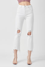 Load image into Gallery viewer, Risen: White High Rise Straight Crop Jean
