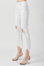 Load image into Gallery viewer, Risen: White High Rise Straight Crop Jean